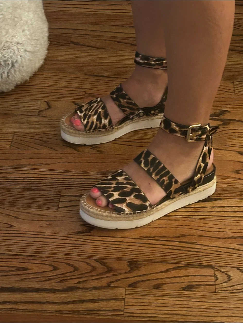SARTO Leopard Print Espadrille Platform Sandals (Rare)